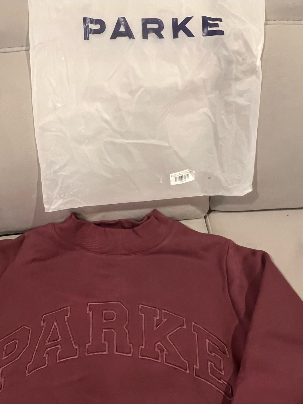 Parke  Burgundy Mock-Neck Sweatshirt S/M